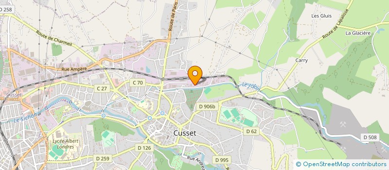 localisation de l'entreprise LUMI ENSEIGNES ET MAT URBA à CUSSET