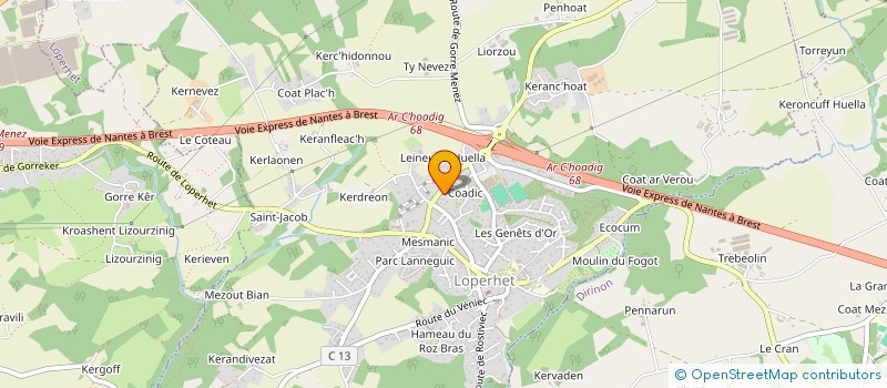 localisation de l'entreprise LUMIN'AL à LOPERHET