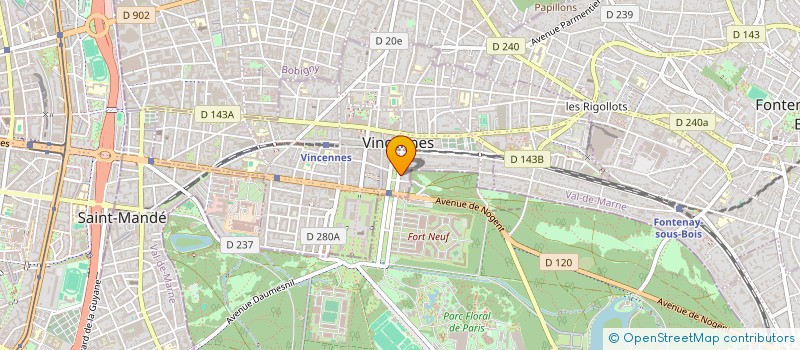 localisation de l'entreprise LUMISENS à VINCENNES