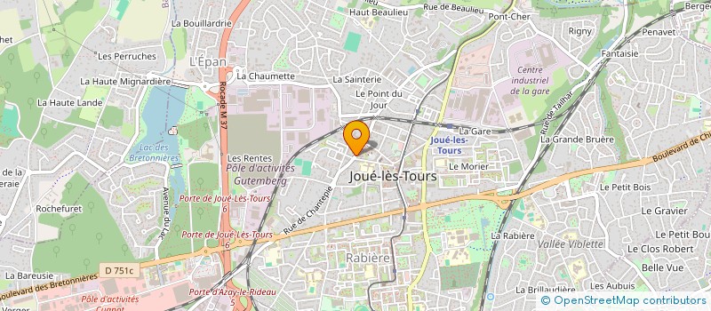 localisation de l'entreprise LUNETTERIE CHANTEPIE à JOUE-LES-TOURS