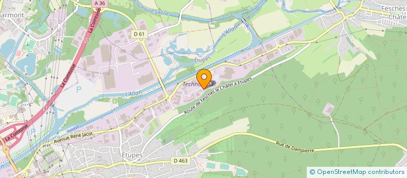 localisation de l'entreprise LUROFLEX à ETUPES