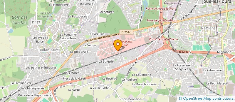 localisation de l'entreprise LUSO CALORIFUGE à JOUE-LES-TOURS