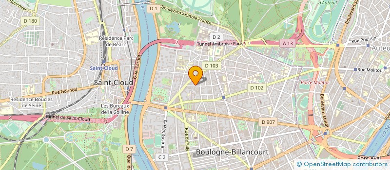 localisation de l'entreprise LV CORP  BOULOGNE-BILLANCOURT