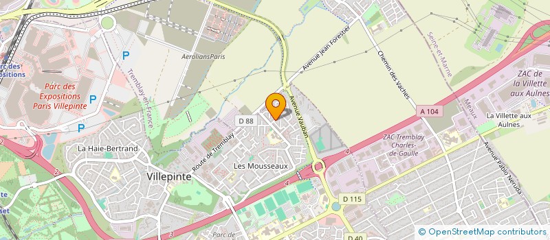 localisation de l'entreprise LV TRANSPORTS à VILLEPINTE