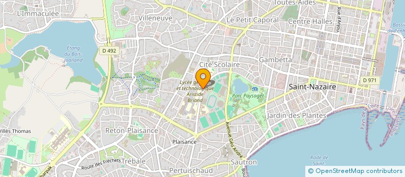 localisation de l'entreprise LYCEE GEN ET TECHNOL ARISTIDE BRIAND à SAINT-NAZAIRE