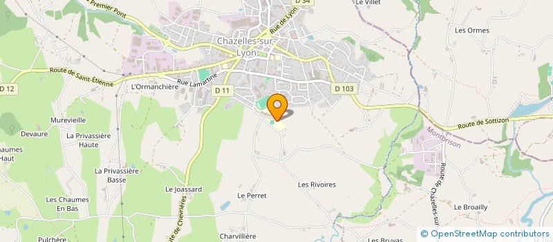 localisation de l'entreprise LYCEE GENERAL ET TECHNOLOGIQUE DES HORIZONS  CHAZELLES-SUR-LYON