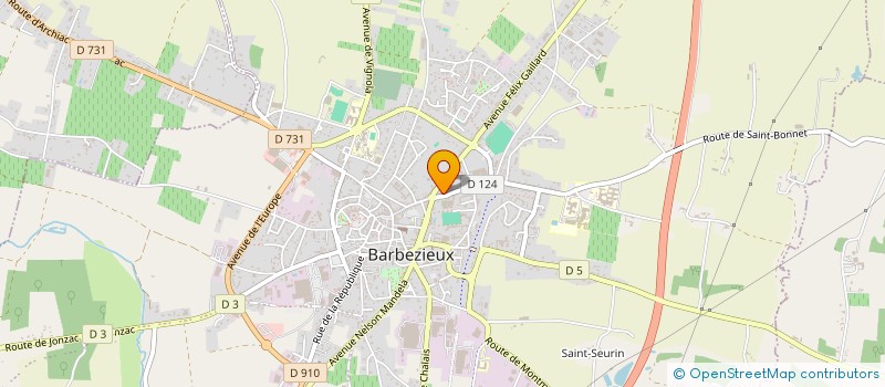 localisation de l'entreprise LYCEE GENERAL ET TECHNOLOGIQUE ELIE VINET à BARBEZIEUX-SAINT-HILAIRE