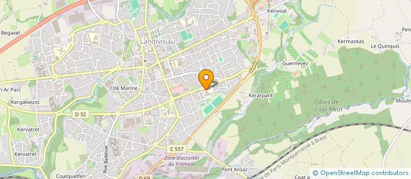 localisation de l'entreprise LYCEE GENERAL TECHNOLOGIQUE DU LEON  LANDIVISIAU