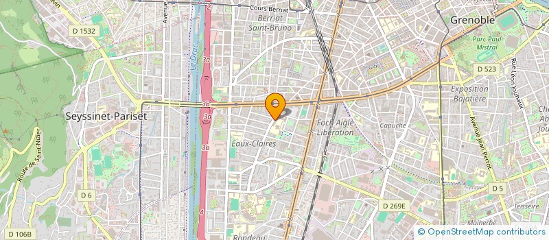 localisation de l'entreprise LYCEE GENERAL TECHNOLOGIQUE EAUX CLAIRES à GRENOBLE