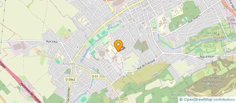 localisation de l'entreprise LYCEE GENERAL TECHNOLOGIQUE HENRI DARRAS  LIEVIN