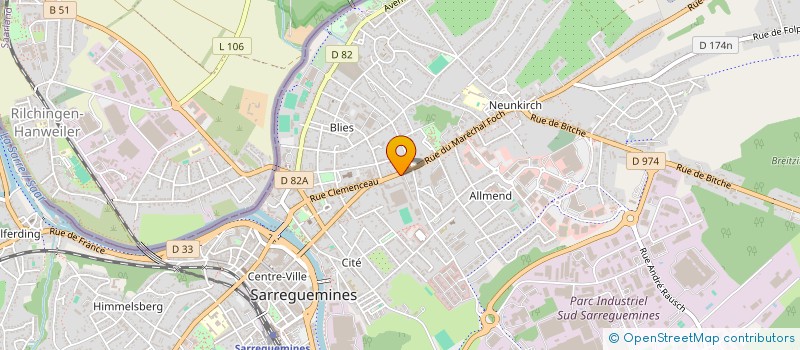 localisation de l'entreprise LYCEE HENRI NOMINE- LYCEE DES METIERS TRANSFONTALIER DES SERVICES AUX ENTREPRISES  SARREGUEMINES