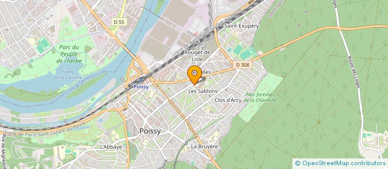 localisation de l'entreprise LYCEE POLYVALENT ADRIENNE BOLLAND - LYCEE DES METIERS D'ART, DES SERVICES ET DE LA MODE  POISSY