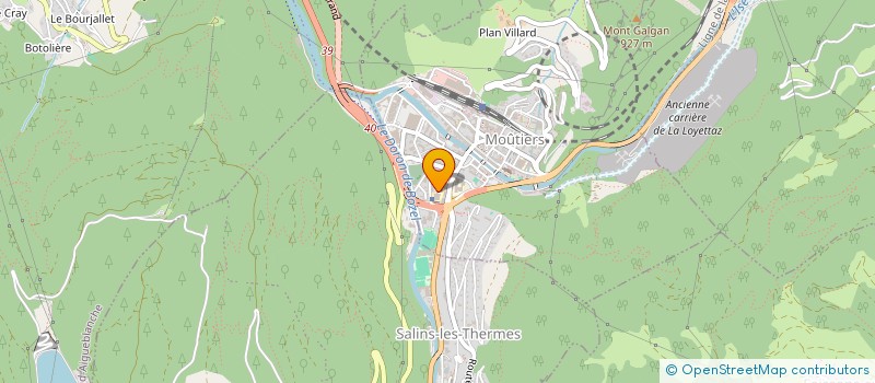 localisation de l'entreprise LYCEE POLYVALENT AMBROISE CROIZAT - LYCEE DES METIERS DES SERVICES EN MONTAGNE  MOUTIERS