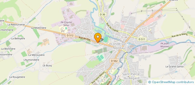 localisation de l'entreprise LYCEE POLYVALENT CHARLES TELLIER - LYCEE DES METIERS DU NUMERIQUE ET DE L'ELECTRICITE  CONDE-EN-NORMANDIE