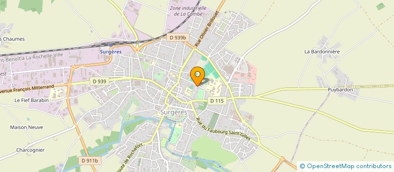 localisation de l'entreprise LYCEE POLYVALENT DU PAYS D'AUNIS - LYCEE DES METIERS DU BOIS  SURGERES