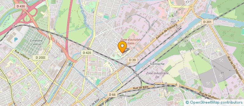 localisation de l'entreprise LYCEE POLYVALENT E. BUGATTI - LYCEE DES METIERS DE LAUTOMOBILE, DU TRANSPORT ET DE LA LOGISTIQUE  ILLZACH