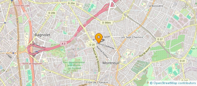localisation de l'entreprise LYCEE POLYVALENT EUGENIE COTTON-LYCEE DES METIERS DE LA CREATION GRAPHIQUE,DU NUMERIQUE ET DES SERVICES DE L'ENTREPRISE à MONTREUIL