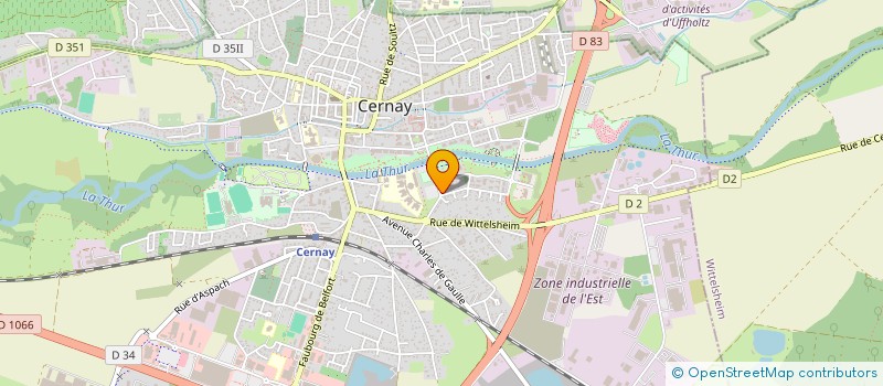 localisation de l'entreprise LYCEE POLYVALENT GUSTAVE EIFFEL - LYCEE DES METIERS DU BATIMENT ET DES TRAVAUX PUBLICS  CERNAY