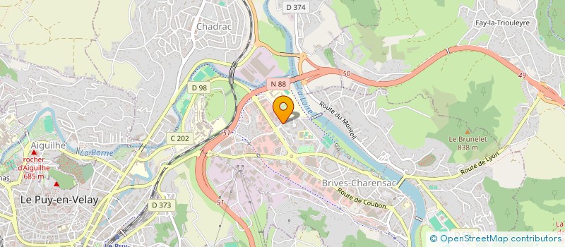 localisation de l'entreprise LYCEE PRIVE PARADIS à BRIVES-CHARENSAC