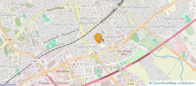 localisation de l'entreprise LYCEE PROF F. MISTRAL-LYCEE DES METIERS DE L'ECOCONSTRUCTION A ENERGIE POSITIVE, DE LA SIGNALETIQUE ET DE L'AERONAUTIQUE à NIMES