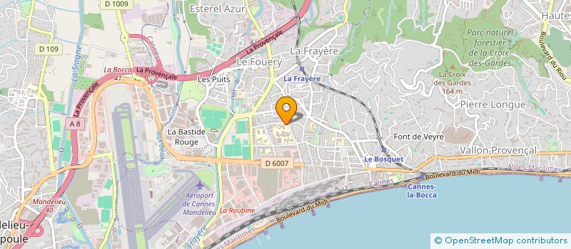 localisation de l'entreprise LYCEE PROFESSIONNEL ALFRED HUTINEL - LYCEE DES METIERS TRANSITION ENERGETIQUE, NUMERIQUE ET SERVICES AUX ENTREPRISES à CANNES