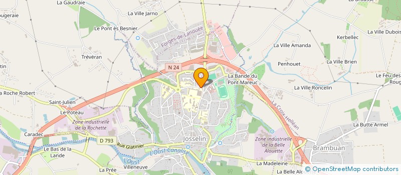 localisation de l'entreprise LYCEE PROFESSIONNEL AMPERE à JOSSELIN