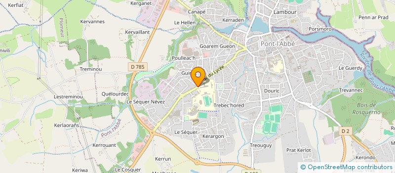 localisation de l'entreprise LYCEE PROFESSIONNEL DES METIERS RENE LAENNEC à PONT-L'ABBE