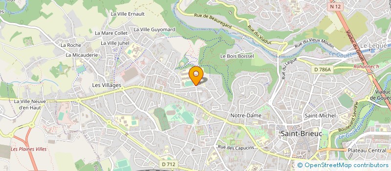 localisation de l'entreprise LYCEE PROFESSIONNEL EUGENE FREYSSINET - LYCEE DES METIERS DU BATIMENT, DES TRAVAUX PUBLICS ET DU BOIS  SAINT-BRIEUC