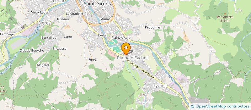 localisation de l'entreprise LYCEE PROFESSIONNEL FRANCOIS CAMEL - LYCEE DES METIERS DE LA RESTAURATION ET DES SERVICES A LA PERSONNE à SAINT-GIRONS