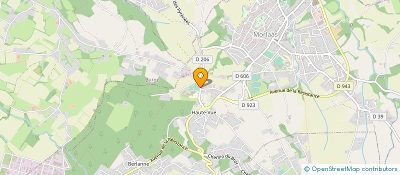 localisation de l'entreprise LYCEE PROFESSIONNEL HAUTE VUE - LYCEE DES METIERS DU GOUT, DES SOINS ET DES SERVICES A LA PERSONNE à MORLAAS