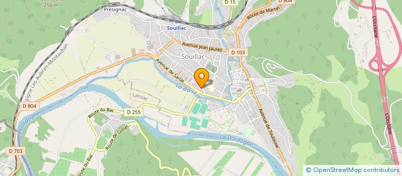 localisation de l'entreprise LYCEE PROFESSIONNEL HOTELIER QUERCY-PERIGORD-LYCEE DES METIERS DE L'HOTELLERIE-RESTAURATION à SOUILLAC