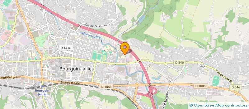 localisation de l'entreprise LYCEE PROFESSIONNEL J.CL.AUBRY - LYCEE DES METIERS DES ARTS ET TECHNIQUES DE L'INDUSTRIE à BOURGOIN-JALLIEU