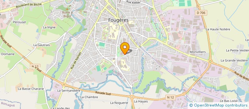 localisation de l'entreprise LYCEE PROFESSIONNEL JEAN GUEHENNO - LYCEE DES METIERS  FOUGERES