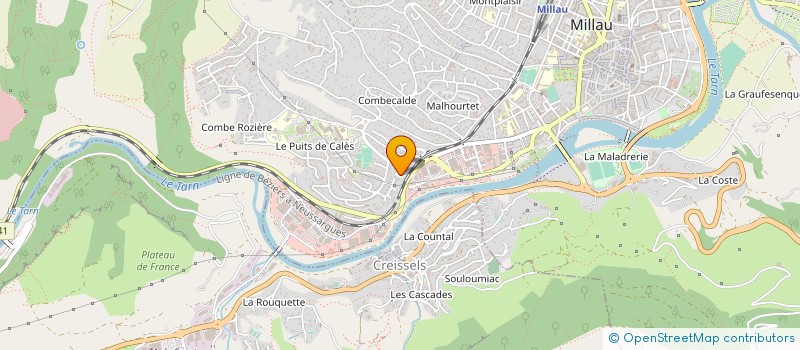 localisation de l'entreprise LYCEE PROFESSIONNEL JEAN VIGO à MILLAU