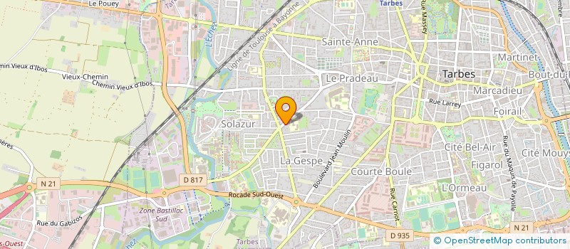 localisation de l'entreprise LYCEE PROFESSIONNEL LAUTREAMONT - LYCEE INTERNATIONAL DES METIERS DE HOTELLERIE-RESTAURATION-ALIMENTATION-TERTIAIRE  TARBES