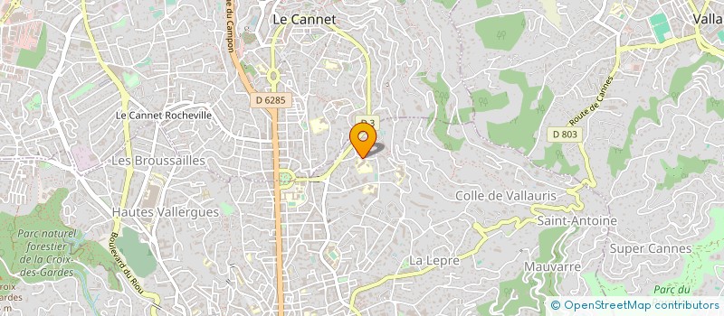 localisation de l'entreprise LYCEE PROFESSIONNEL LES COTEAUX - LYCEE DES METIERS TERTIAIRE DE DEMAIN, DE LA MODE ET DU SPECTACLE à CANNES