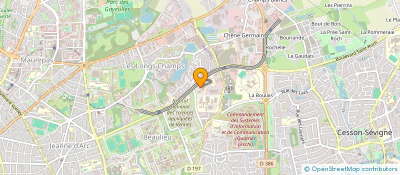 localisation de l'entreprise LYCEE PROFESSIONNEL LOUIS GUILLOUX - LYCEE DES METIERS BOULANGERIE-PATISSERIE HOTELLERIE-RESTAURATION COUTURE CONFECTION  RENNES