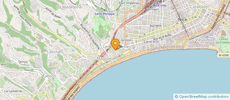 localisation de l'entreprise LYCEE PROFESSIONNEL MAGNAN - LYCEE DES METIERS BEAUTE, BIEN-ETRE, SERVICES A LA PERSONNE ET RELATION CLIENT à NICE