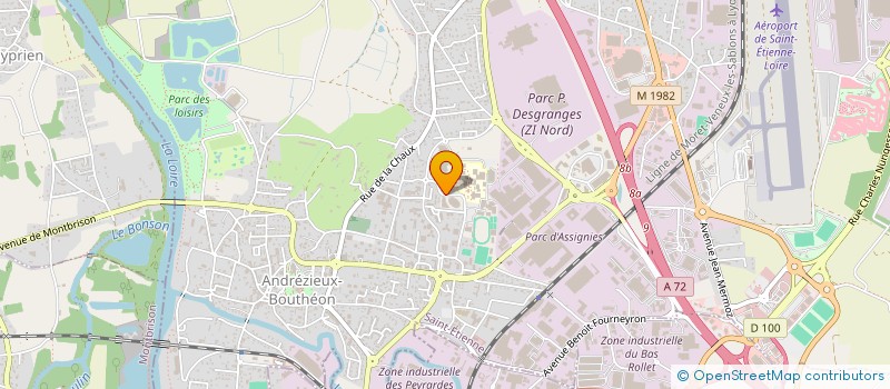 localisation de l'entreprise LYCEE PROFESSIONNEL PIERRE DESGRANGES - LYCEE DES METIERS DU NUMERIQUE ET DE SON ENVIRONNEMENT CONNECTE à ANDREZIEUX-BOUTHEON