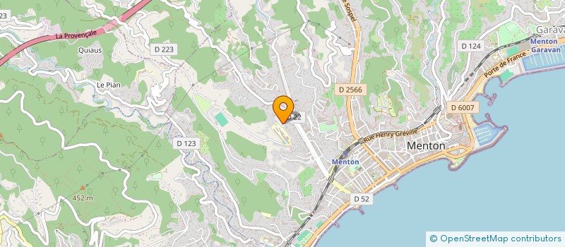 localisation de l'entreprise LYCEE PROFESSIONNEL PIERRE ET MARIE CURIE - LYCEE DES METIERS DE L'ENSEIGNE ET DE LA SIGNALETIQUE, METIERS DES ENERGIES à MENTON