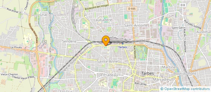 localisation de l'entreprise LYCEE PROFESSIONNEL REFFYE- LYCEE DES METIERS DE LA RELATION CLIENT, DU BIEN-ETRE, DES SOINS A LA PERSONNE ET DE LA MODE à TARBES