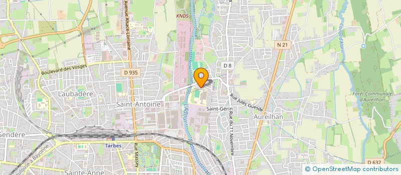 localisation de l'entreprise LYCEE PROFESSIONNEL SIXTE VIGNON - LYCEE DES METIERS DE LHABITAT, DE LENERGIE ET DE LAUTOMOBILE  AUREILHAN