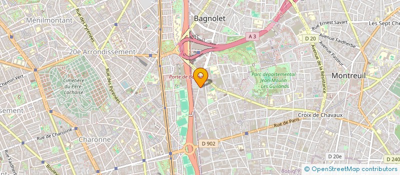 localisation de l'entreprise LYNA EMBALLAGES à BAGNOLET