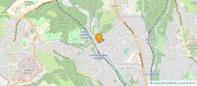 localisation de l'entreprise LYON OUEST IMMOBILIER à CHARBONNIERES-LES-BAINS