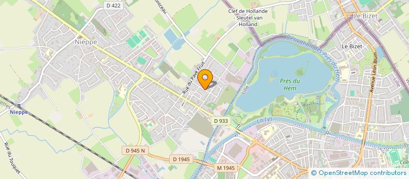 localisation de l'entreprise LYS-KINE  ERQUINGHEM-LYS