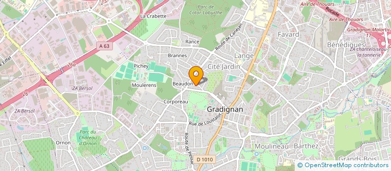 localisation de l'entreprise M à GRADIGNAN