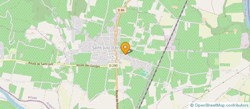 localisation de l'entreprise M A  SAINT-JUST-D'ARDECHE