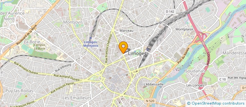 localisation de l'entreprise M.A. à LIMOGES