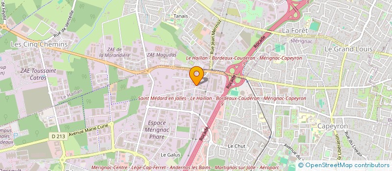 localisation de l'entreprise M.A.I. ISOLATION PEINTURE GENERALE à MERIGNAC