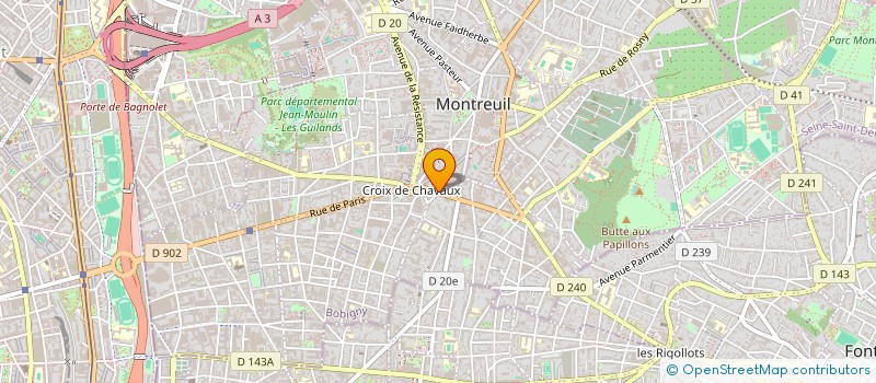 localisation de l'entreprise M A INGENIERY à MONTREUIL